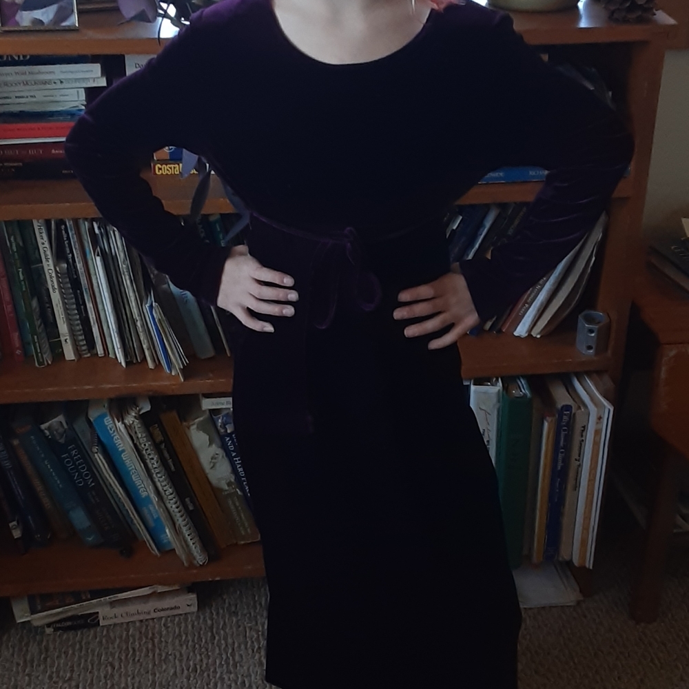 Purple velvet dress